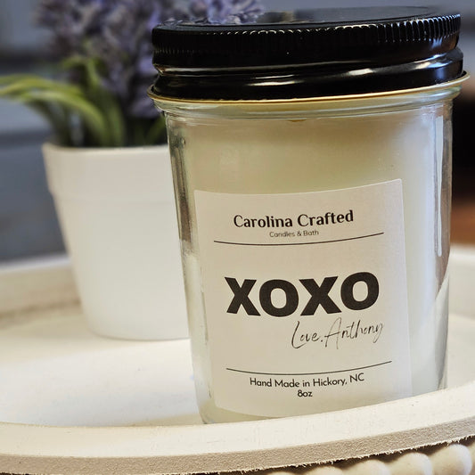 Customizable XOXO Candle